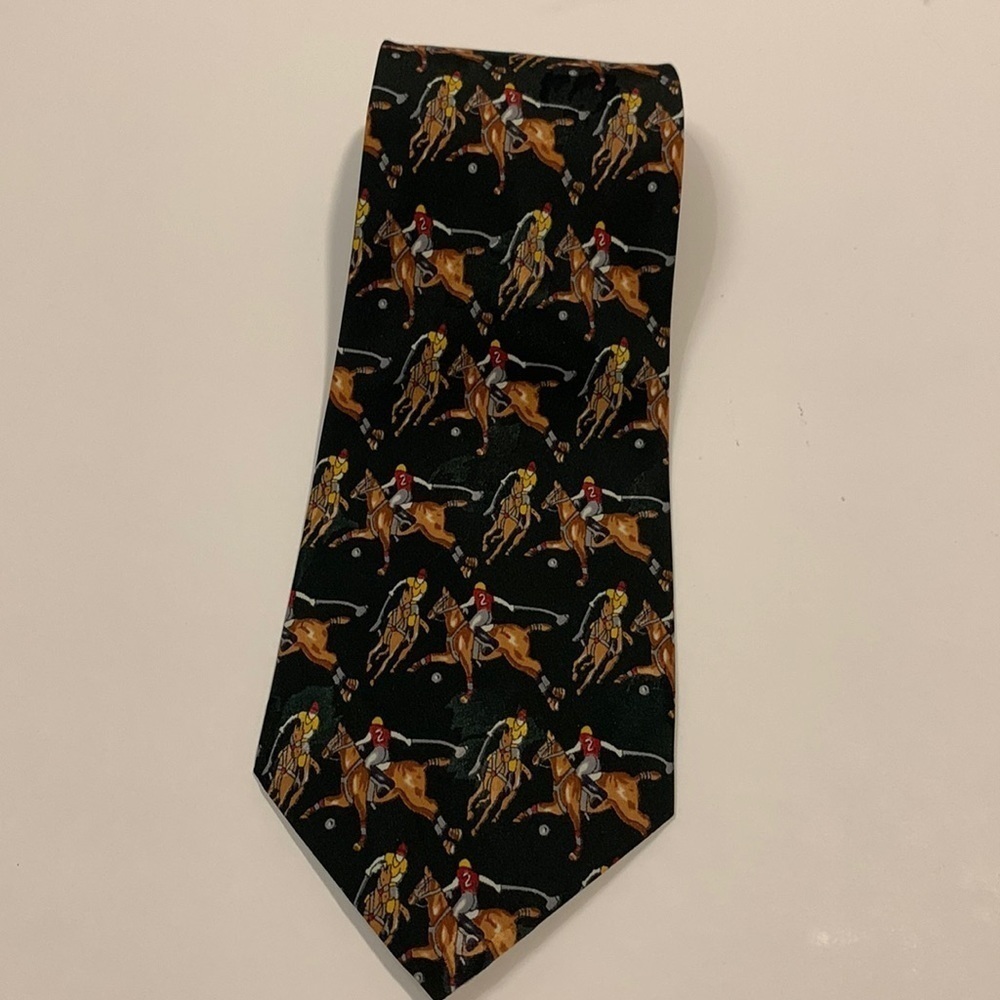 𝅺DINO Romaro Hand Made Polo Print Tie - Great Condition